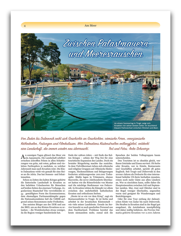 Arbeitsprobe - zwischen Palastmauerun und Meeresrauschen