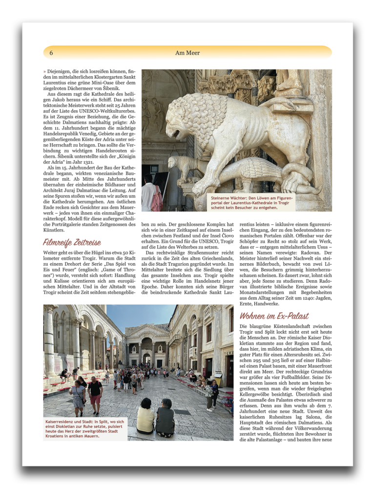 Arbeitsprobe - zwischen Palastmauerun und Meeresrauschen