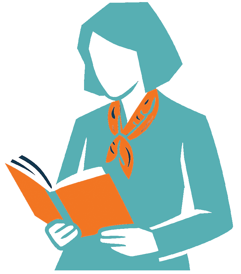 Wie Schwarze Tinte Grafik mit Buch lesend