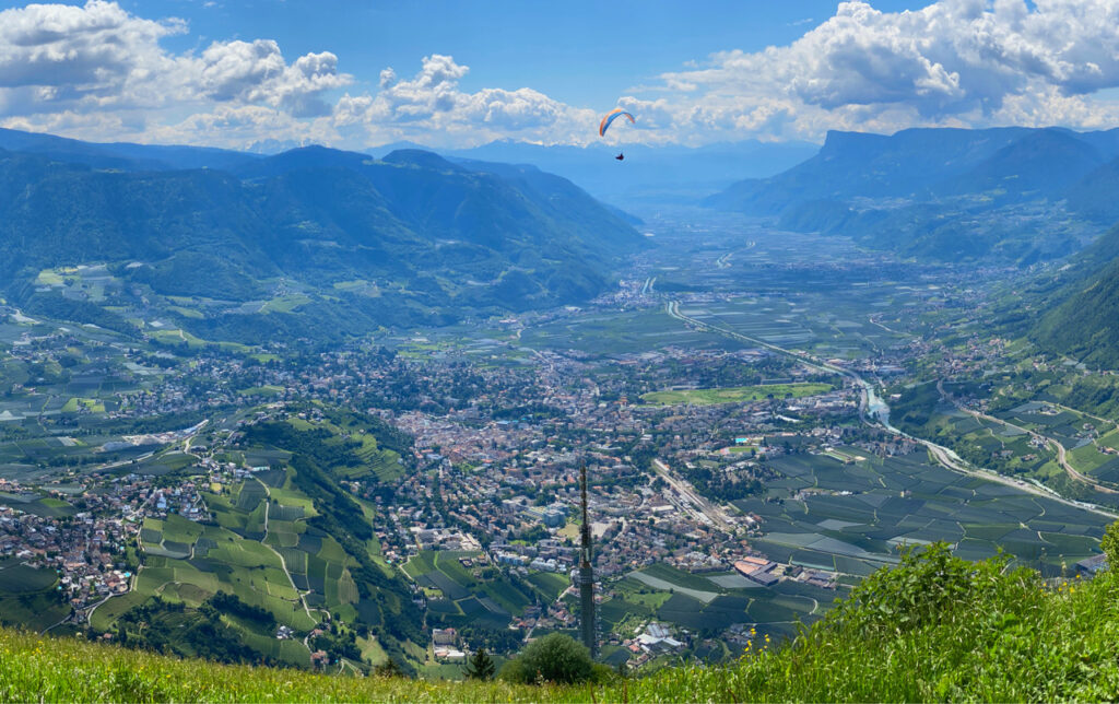 Blick ins Etschtal von der Hochmuth Alm.